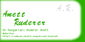 anett ruderer business card